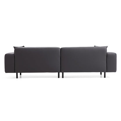 Dark Gray Genuine Leather Modular 4 seater Sofa