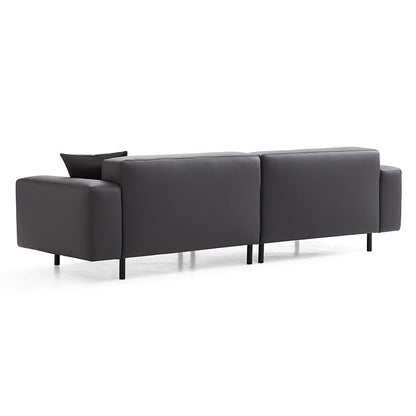 Dark Gray Genuine Leather Modular 4 seater Sofa
