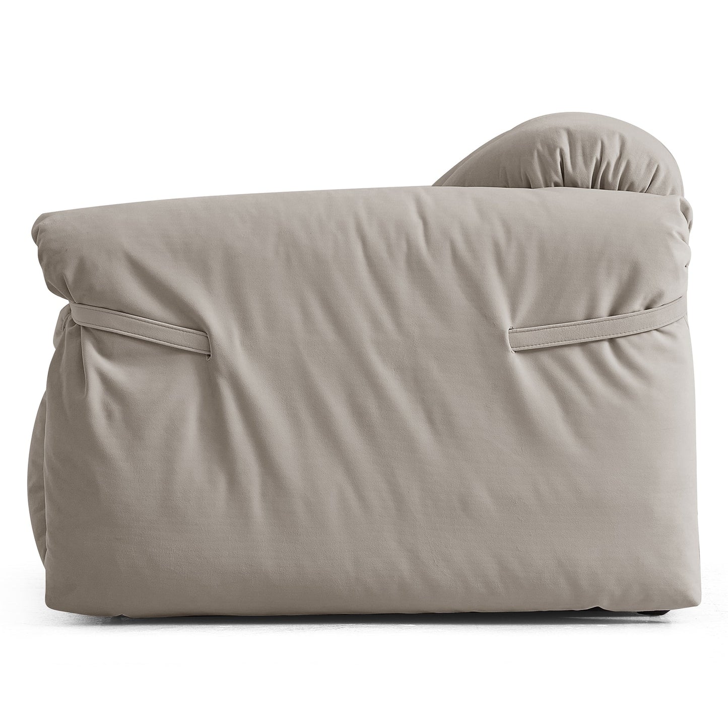 4 Seater Light Grey Matt Velvet Cozy Bedroom Sofa