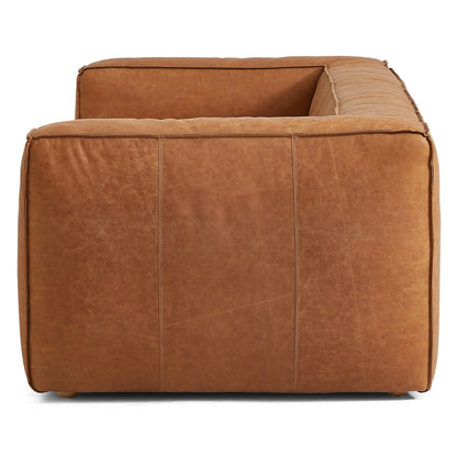 Modern brown top grain leather 3-Seater upholstery sofa