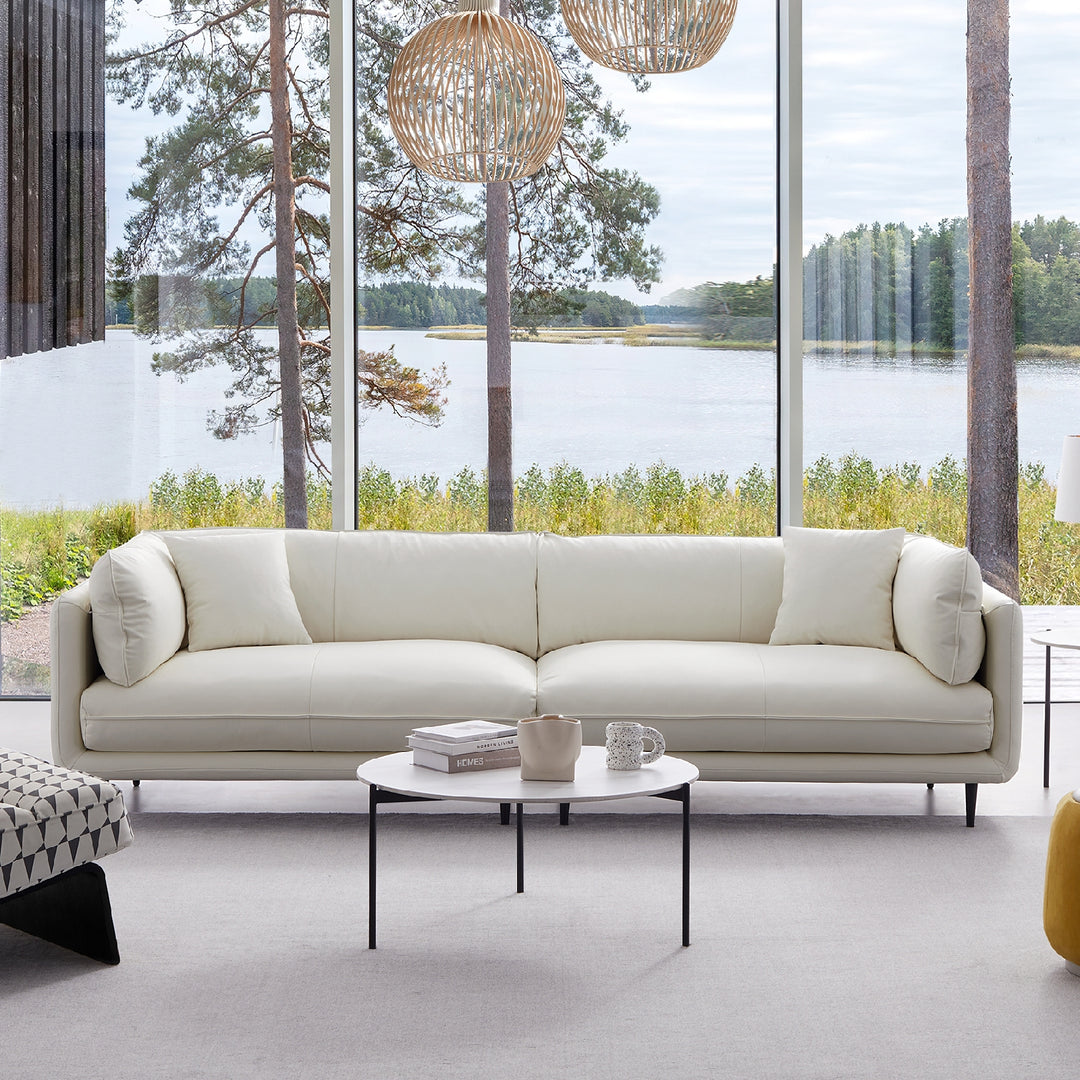 Modern low arm anti cat scratching white silicone leather covering modular sofa