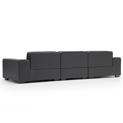 Living room bedroom genuine leather modular sofa dark grey
