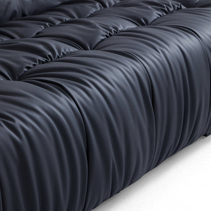 Modern L shape hi tech fabric living room sofa black