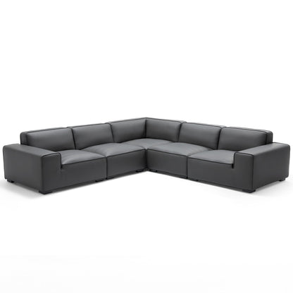 Living room comfortable modular genuine leather corner sofa