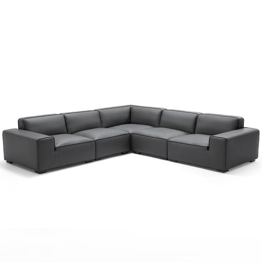 Living room comfortable modular genuine leather corner sofa