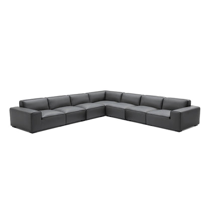 Living room comfortable modular genuine leather corner sofa