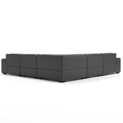 Living room comfortable modular genuine leather corner sofa