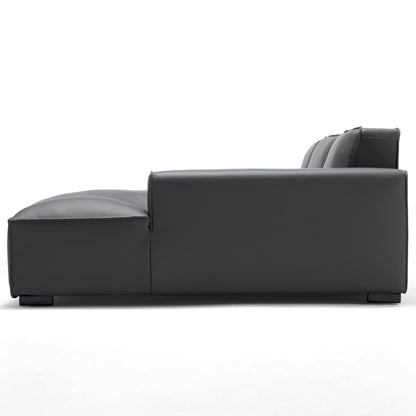 Modern style genuine leather deep seat l shape sectional sofa