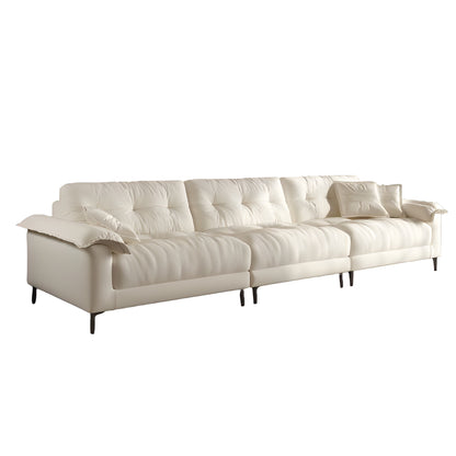 Modern style living room wooden frame beige fabric modular 5 seater sofa