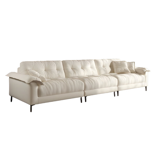 Modern style living room wooden frame beige fabric modular 5 seater sofa