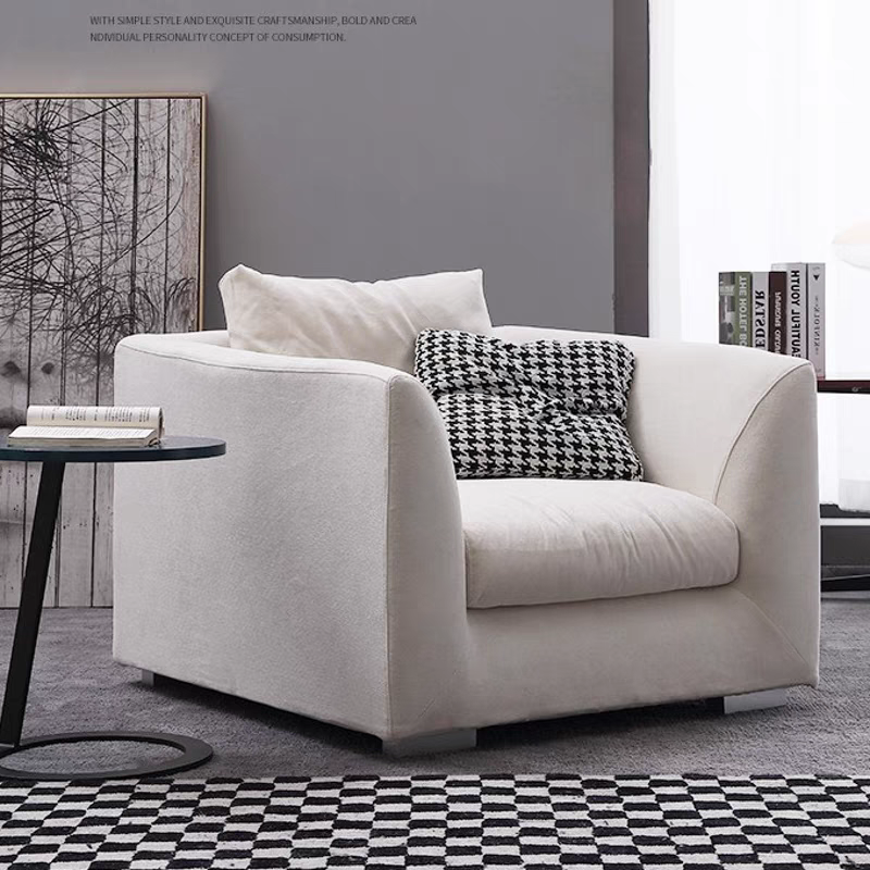 Aalto Fresh Beige Upholstered Linen Fabric Armchair
