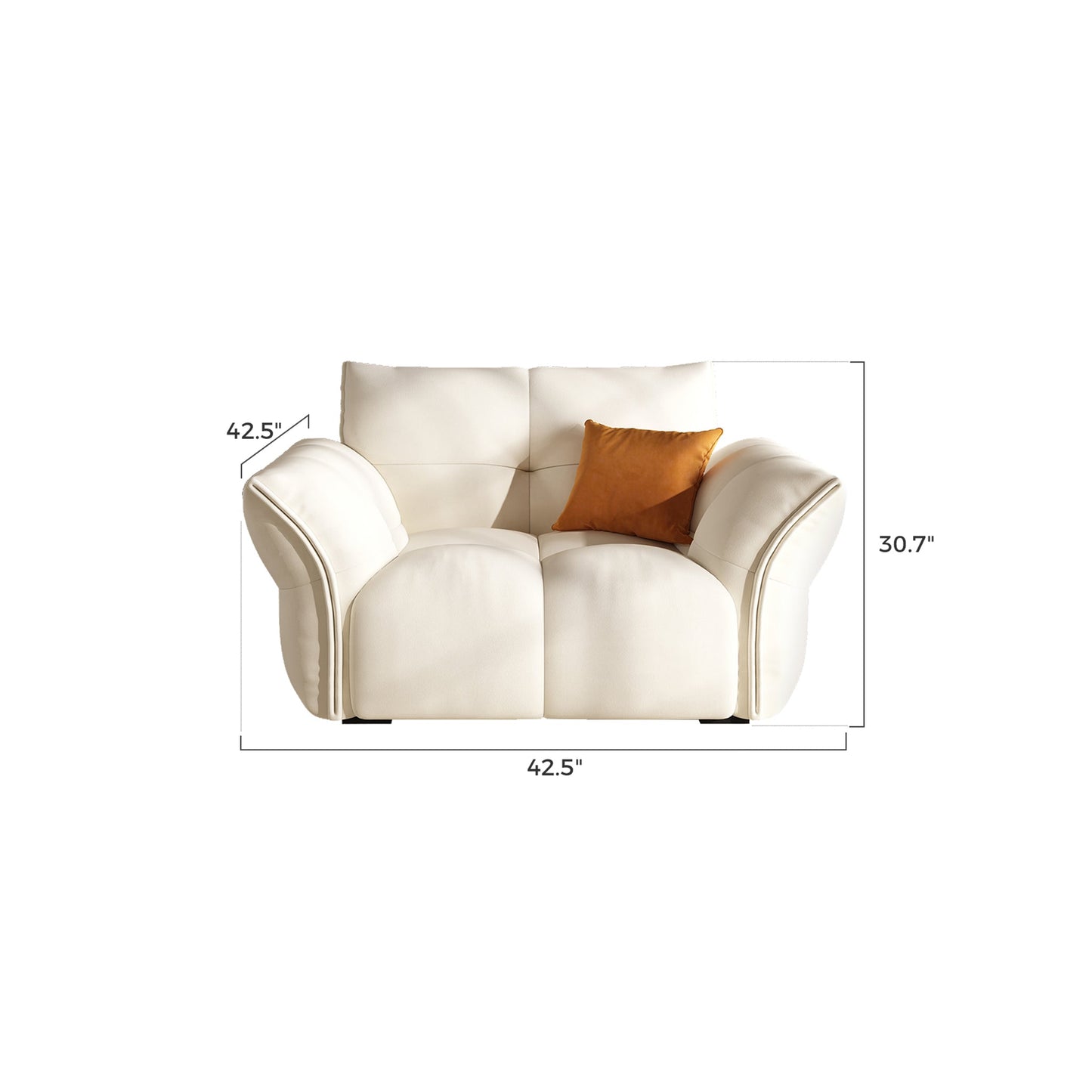 Modern nordic armchair white upholstered leisure chair single sofa