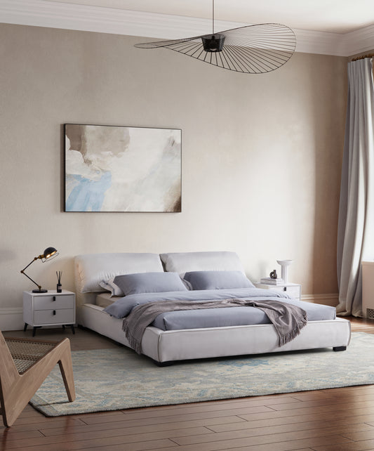 Upholstered Bed Frame with flap Cushion