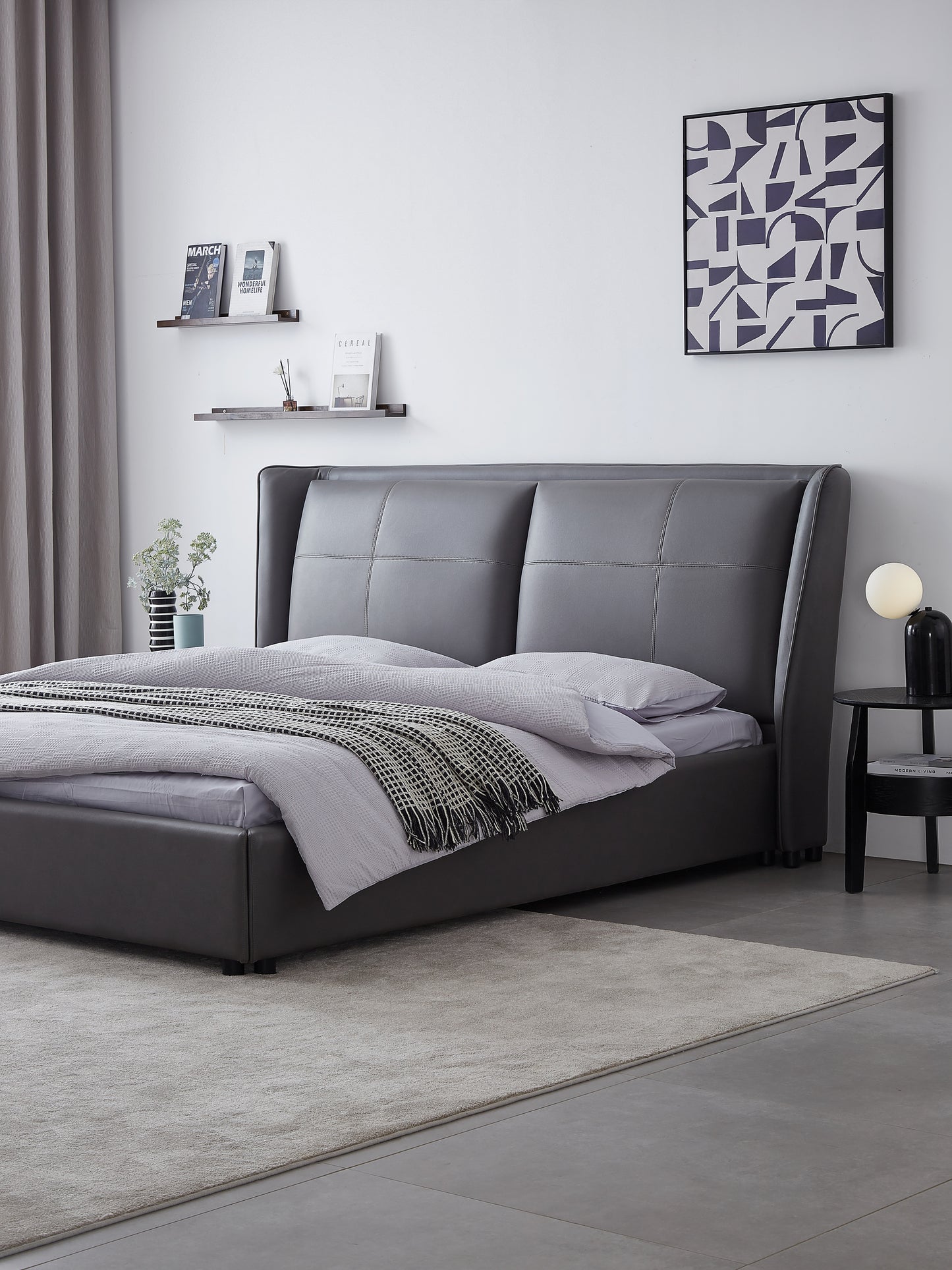 Modern Bedroom Upholstered Soft Bed Frame