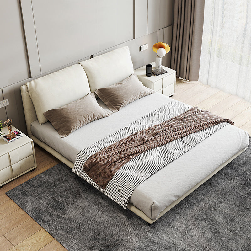 Modern Beige Upholstered Bed