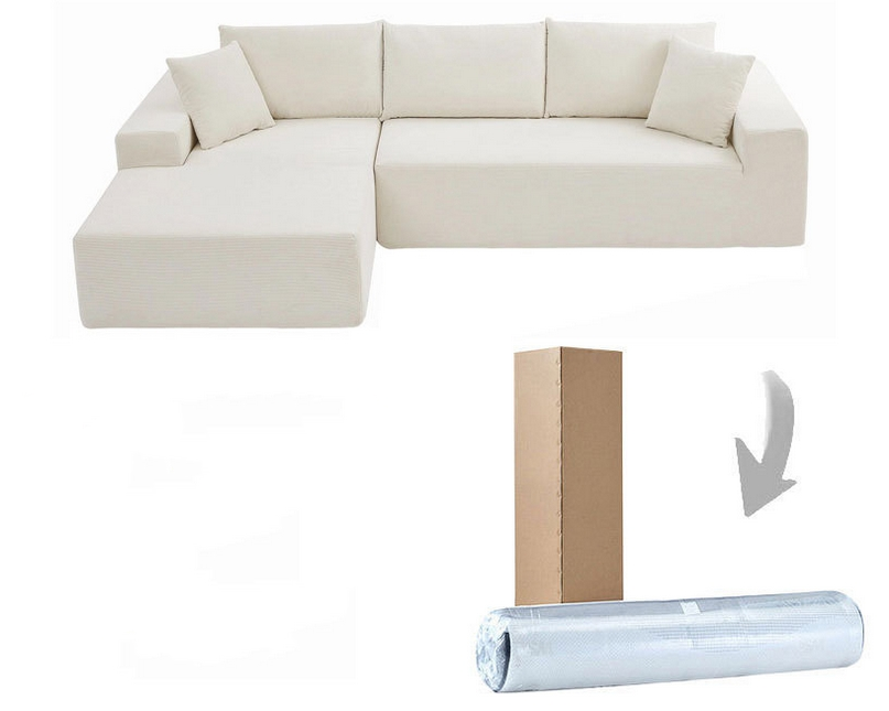 Vacuum Packing High Density Foam Boucle Compressed Sofa
