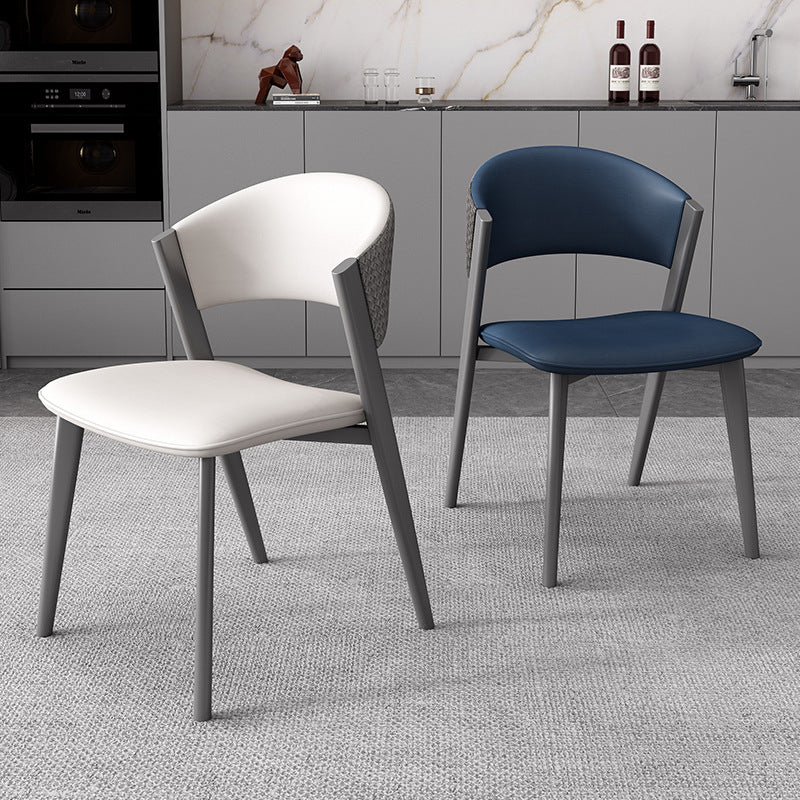 Upholstered Seat Metal Leg Modern Dining Chair