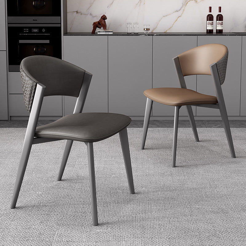 Upholstered Seat Metal Leg Modern Dining Chair