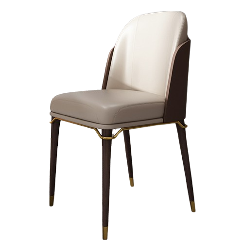 Solid Wood Leg PU Leather Dining Chair