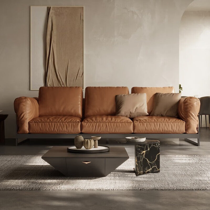 Minimalist Luxury Pure Hand Sewing Nappa Leather Sofa – Midodo Furniture