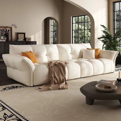 Modern style white fabric 4 seater sofa for home living room apartment