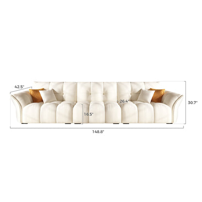 Indoor couch modular white fabric modular feather 5 seater sofa