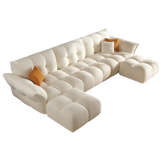 Lifestyle living furniture u shape modular 5 seater sofa with 2 ottomans