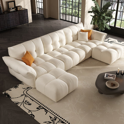 Lifestyle living furniture u shape modular 5 seater sofa with 2 ottomans