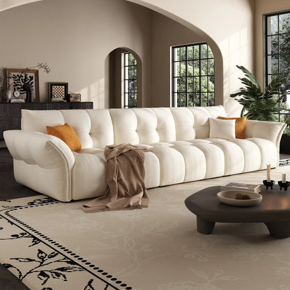 Indoor couch modular white fabric modular feather 5 seater sofa