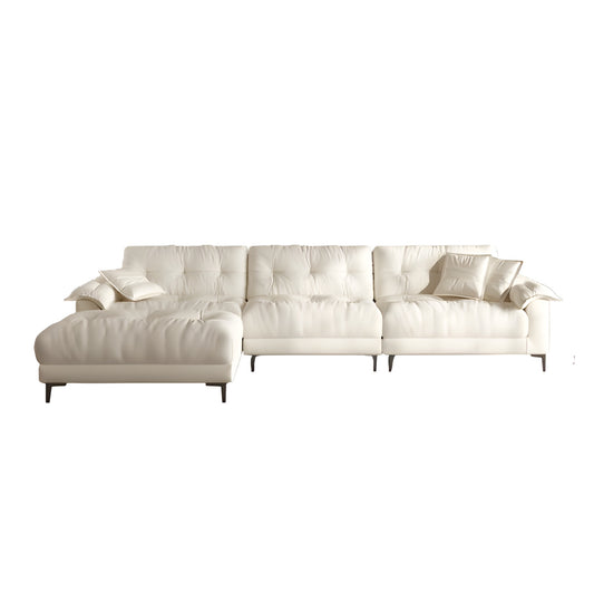 Modern apartment high quality wooden frame soft feather 5 seater sofa with ottoman