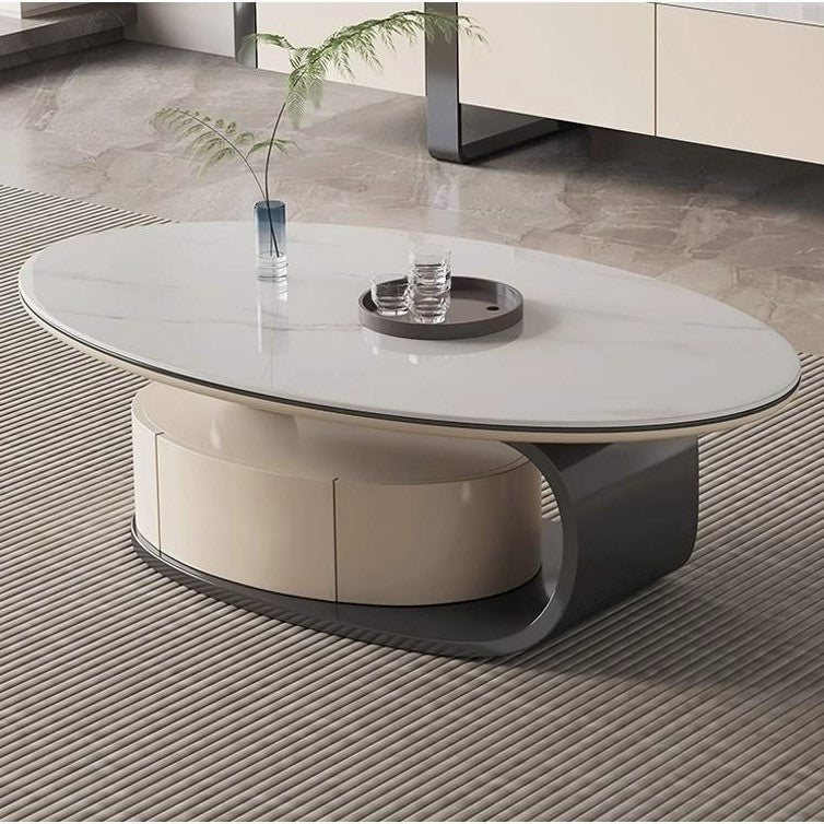 Elegant and Luxury Modern Oval Coffee Table And TV Stand