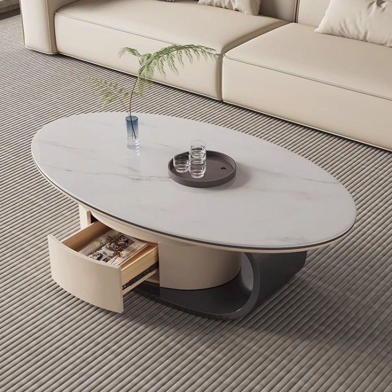 Elegant and Luxury Modern Oval Coffee Table And TV Stand