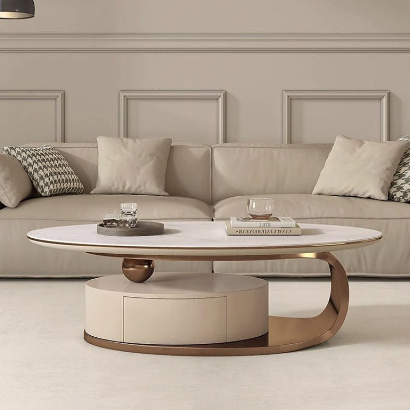 Elegant and Luxury Modern Oval Coffee Table And TV Stand