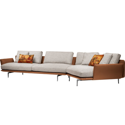 Italian Fabric Sectional Sofa with Chaise