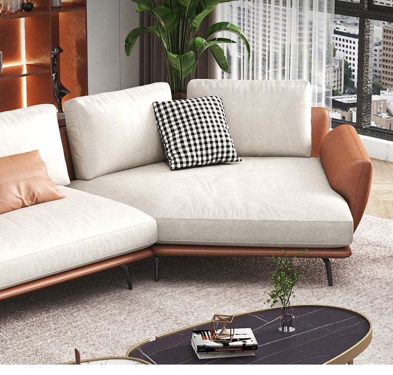 Italian Fabric Sectional Sofa with Chaise