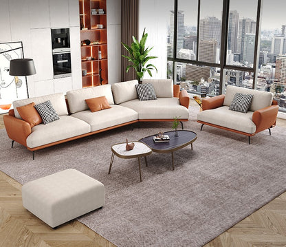 Italian Fabric Sectional Sofa with Chaise