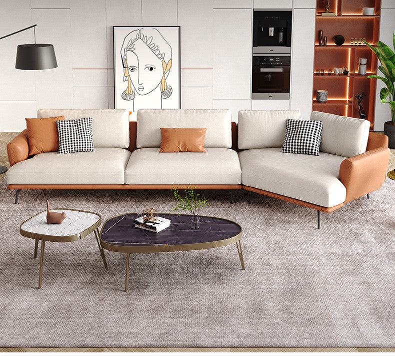 Italian Fabric Sectional Sofa with Chaise