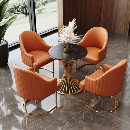Gold Stainless Steel Leg Dining Chair