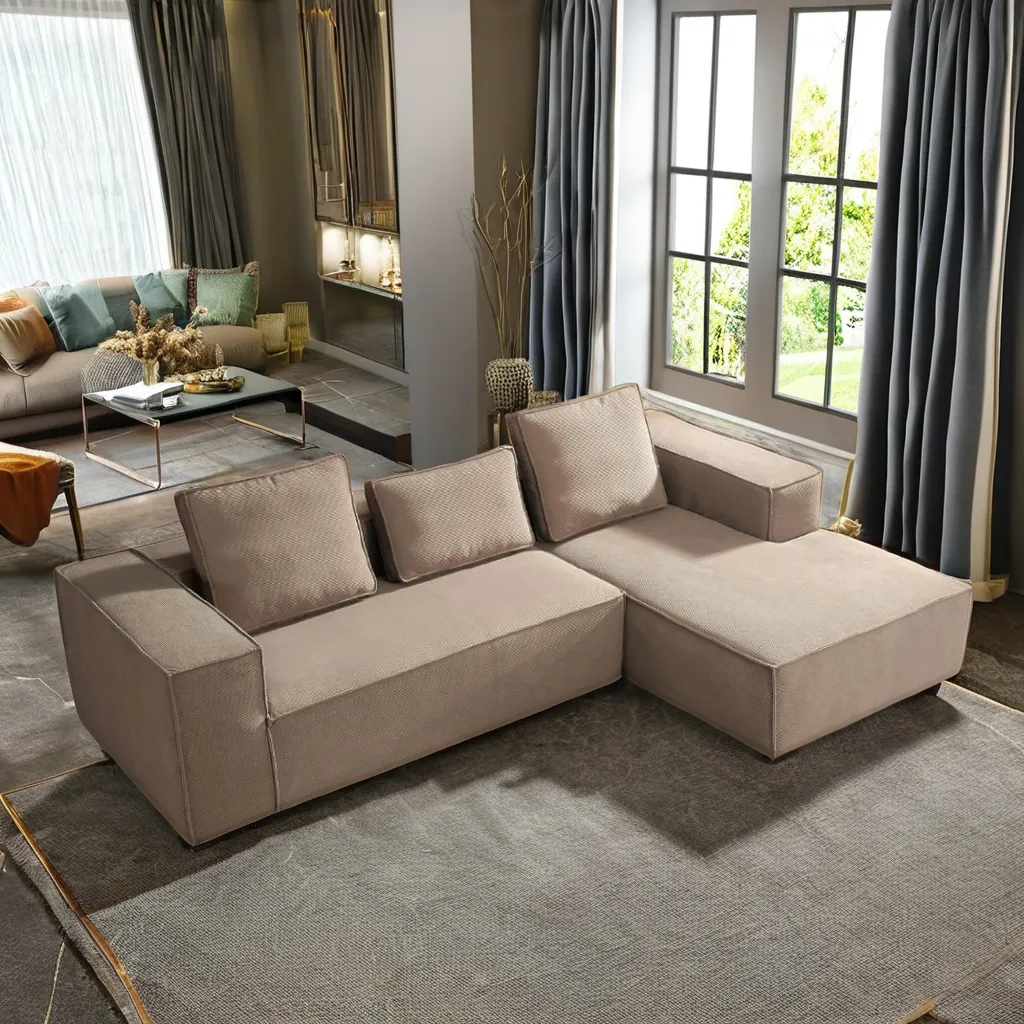 Cloudy Couch Modular Sectional Vaccum Compressed Fabric Sofa