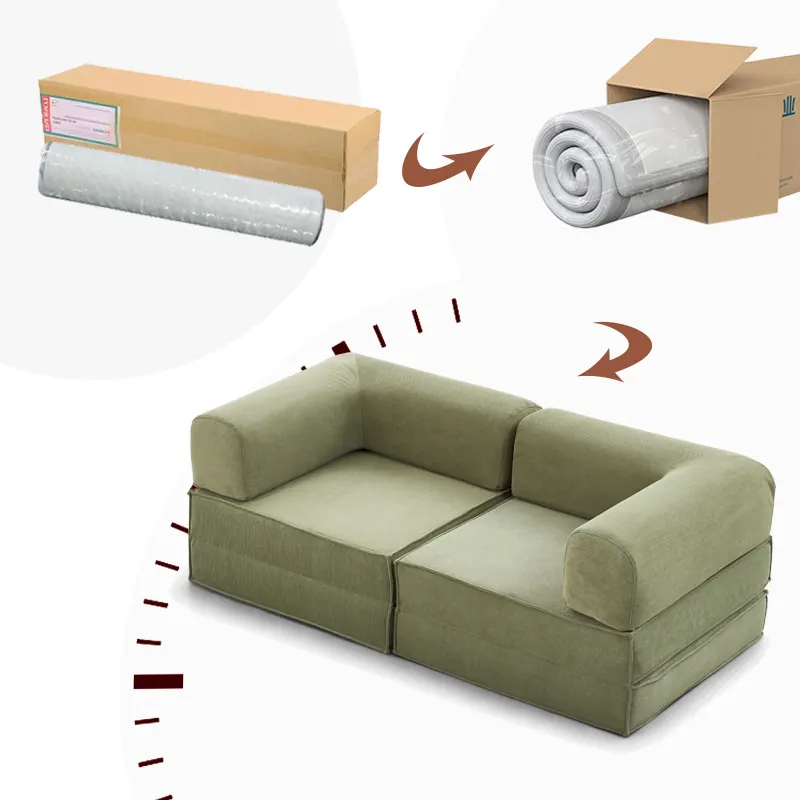 3 in 1 Couch Modular High Polymer Compressed Sponge Sofa Bed