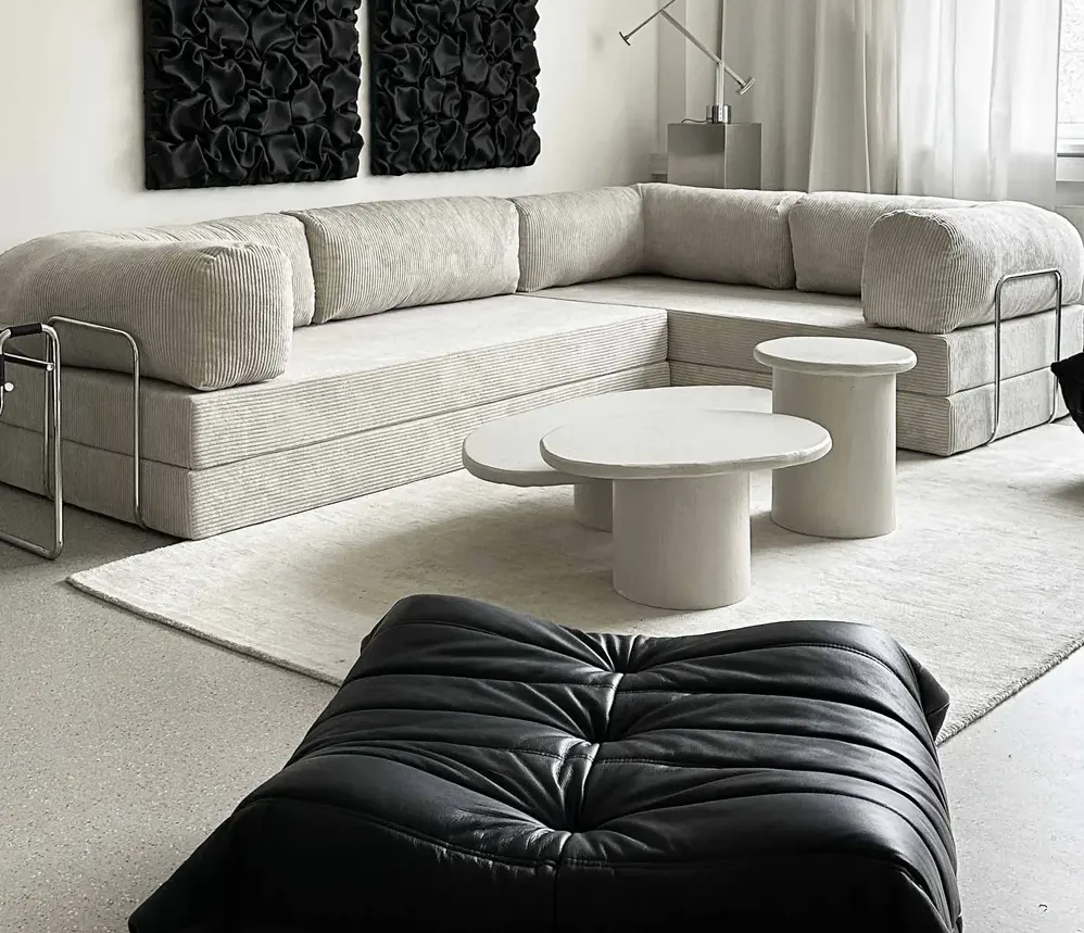 L Shape Modern Design Vacuum Compressed Packing Sofa Bed