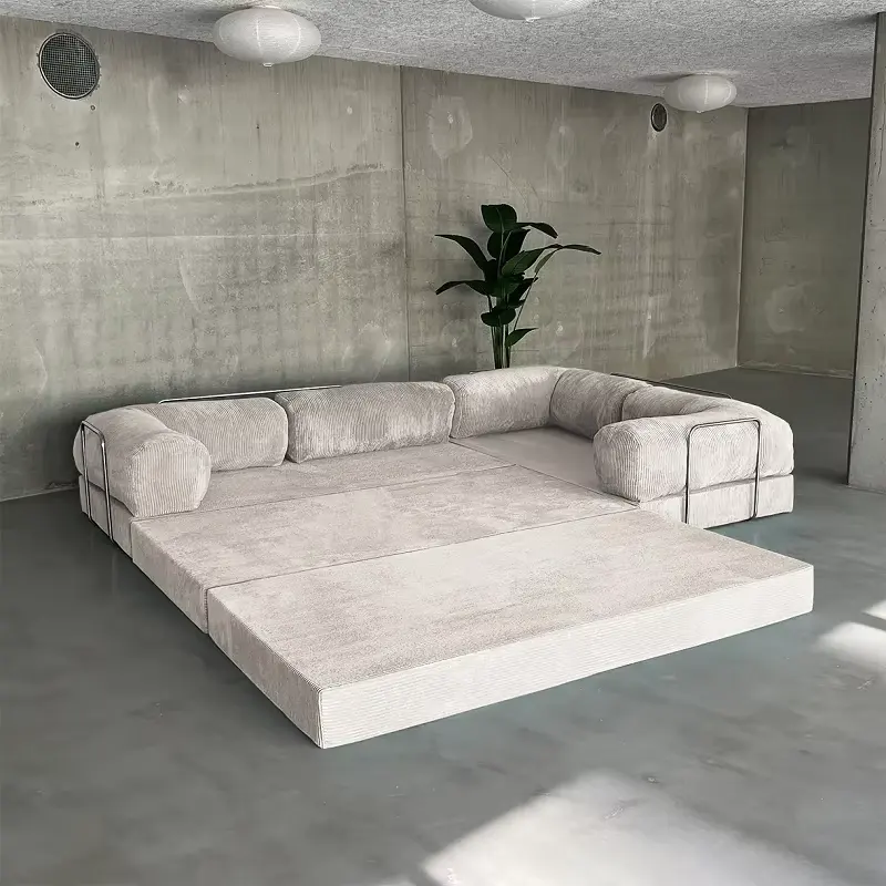L Shape Modern Design Vacuum Compressed Packing Sofa Bed