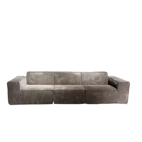 Corduroy Fabric Modular 3 Seater Vacuum Pack Compressed Sofa
