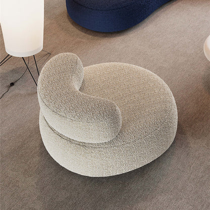 Polymer Compressible Foam Boucle Fabric Single Sofa
