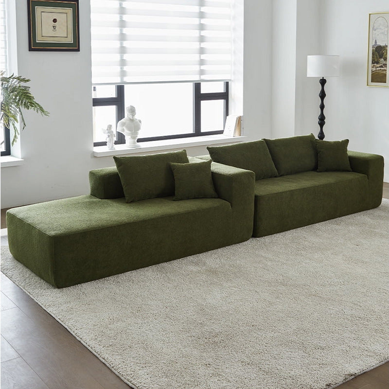 Small Apartment L Shape Vacuum Compression Fabric Sofa