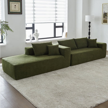 Small Apartment L Shape Vacuum Compression Fabric Sofa