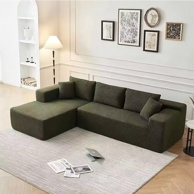 Small Apartment L Shape Vacuum Compression Fabric Sofa
