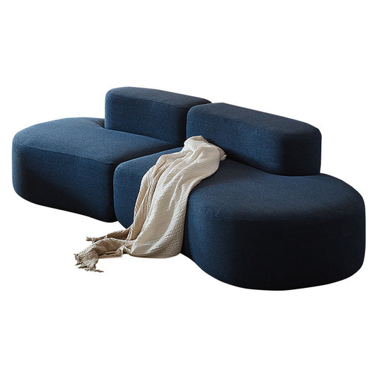 Curved Moon Boucle Fabric Combination Vacuum Compression Sofa