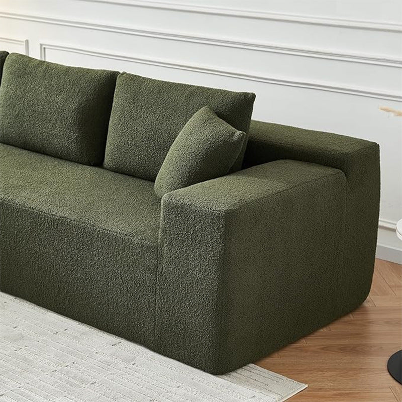 Small Apartment L Shape Vacuum Compression Fabric Sofa