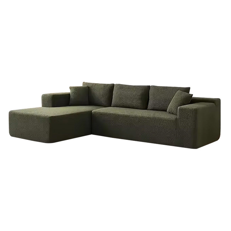 Small Apartment L Shape Vacuum Compression Fabric Sofa